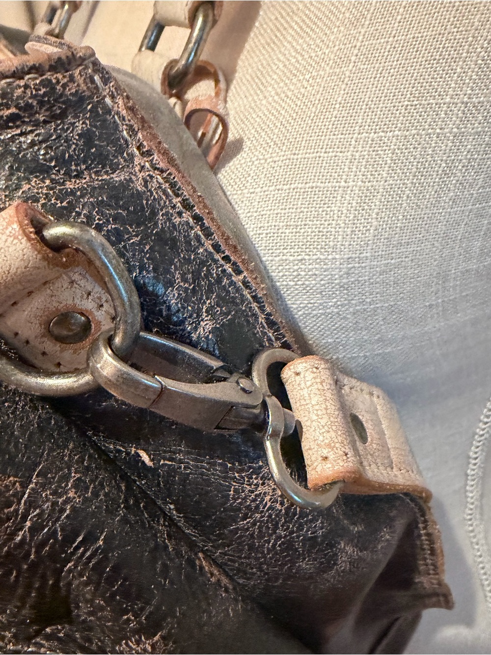 Bed Stu Vintage-Style Distressed Black Leather bag. NWOT - Picture 8 of 11